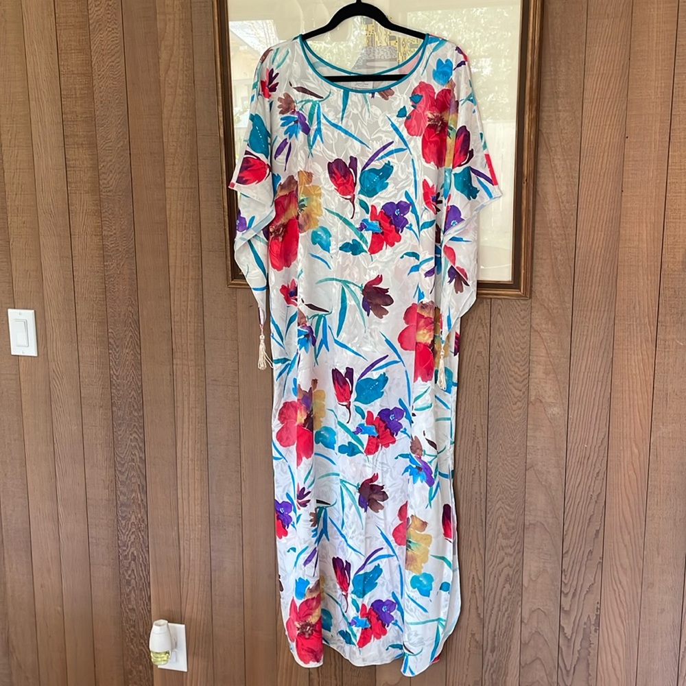 VTG Lucie Ann of Beverly Hills Floral Kaftan Dress